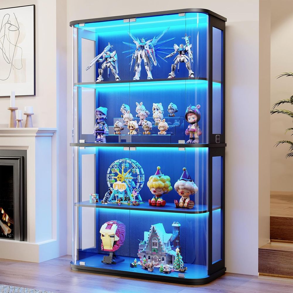 Collectible & Vintage Dolls For Halloween - Large Rounded Display Cabinet with Glass