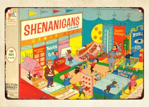 Vintage Collectibles Store - Shenanigans Board Game 1964 metal tin