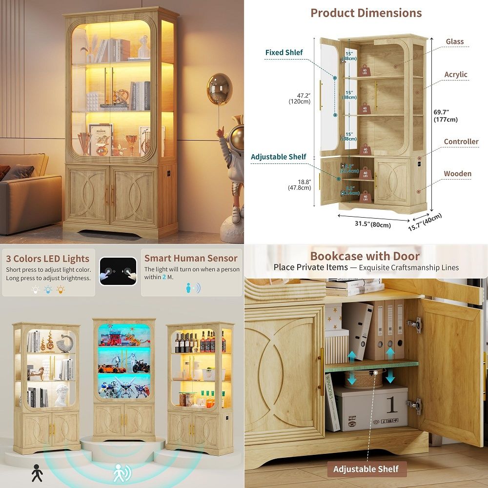 Display Cabinet with Glass Doo - огляд і ціна Collectible & Vintage Dolls For Halloween